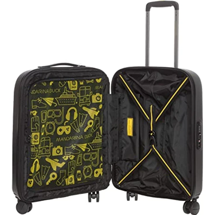 Mandarina Duck Koffer, Logoduck + 4 Rollen Kabinentrolley 55 cm, Schwarz (40 l, S) – Bild 7