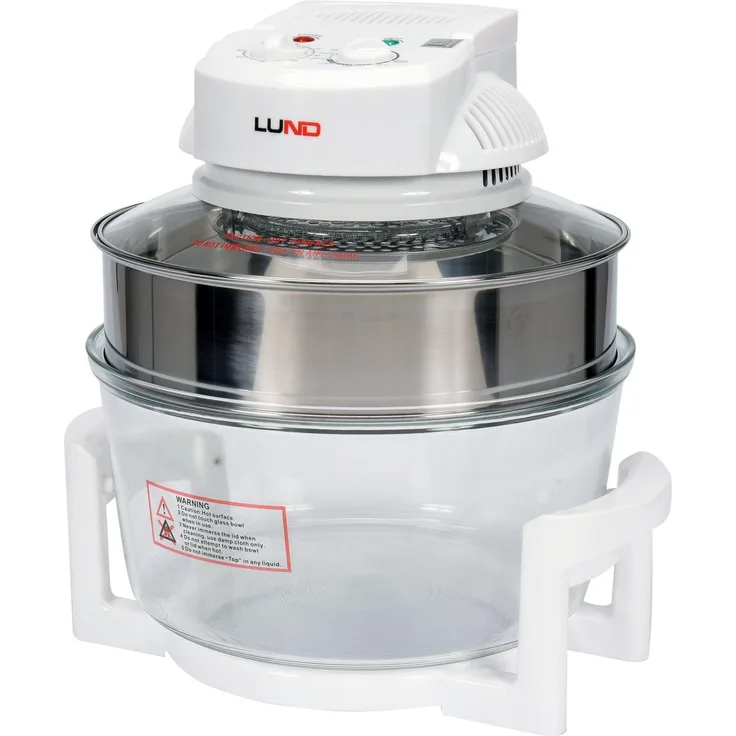 LUND Halogenherd W-67640, 17L Multifunktions-Minibackofen in Weiss mit 1400W und autarker Reinigung
