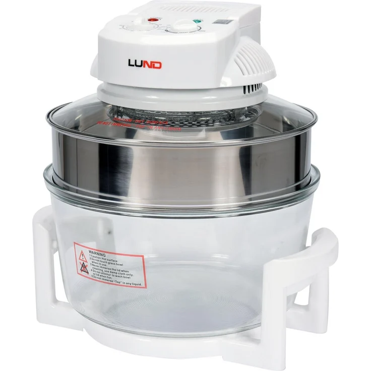 LUND Halogenherd W-67640, 17L Multifunktions-Minibackofen in Weiss mit 1400W und autarker Reinigung