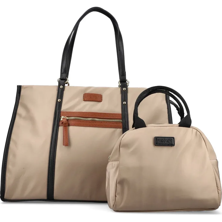 Rieker Shopper Nyloni/Karami/Glati, mit praktischer Tasche in beige-cognac-schwarz