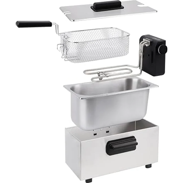 EMERIO DF-132653, 3.0L Öl-Fritteuse mit Kaltzonen Technologie, 2000 W, Edelstahl, PFAS-frei, einstellbarer Thermostat, einfache Reinigung – Bild 2