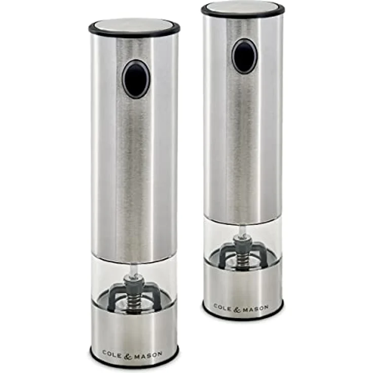 Cole & Mason Battersea 2 bateriebetriebene Elektronische Mühle Geschenkset, Edelstahl, Stainless Steel, 21 cm, 2 – Bild 5