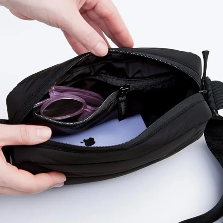 Got Bag Puffer Crossbody Bag BA0251MO-100, Umhängetasche aus recycelten Materialien, schwarz, 2,4l, wasserabweisend – Bild 4