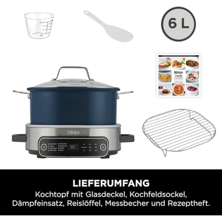 Ninja Foodi PossibleCooker MC1101EU, 6 L Slow Cooker und Reiskocher, 8-in-1-Funktionen, nachtblau – Bild 2