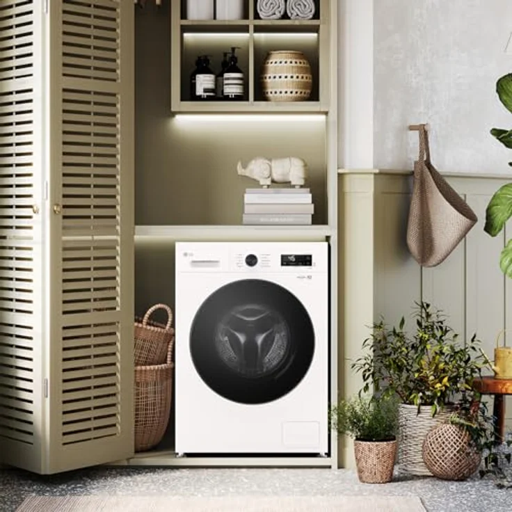 LG W4NX1095NWB, Waschtrockner Freistehend Frontlader, 9 kg Waschen, 5 kg Trocknen, weiß, Energieeffizienzklasse A/E, 1400 U/min, vielseitige Programme, Aquastop – Bild 8