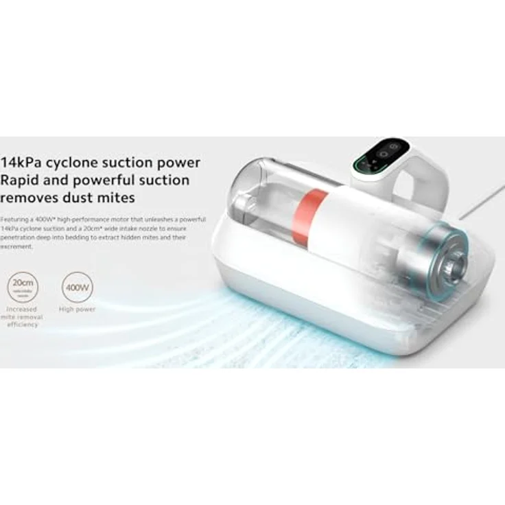 Xiaomi Dust Mite Vacuum Cleaner Pro – 14000 Pa Saugleistung, UV-Licht, intelligentes Display, 4-stufiges Filtersystem, 55°C Warmlufttrocknung, weiß – Bild 5