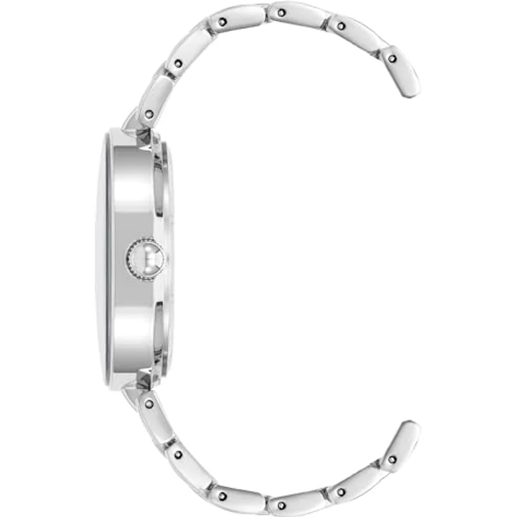 Anne Klein Damen-Armbanduhr AK/1363BKSV, 32 mm mit echtem Diamant-Zifferblatt, Schwarz/Silber, verstellbares Gliederarmband – Bild 2