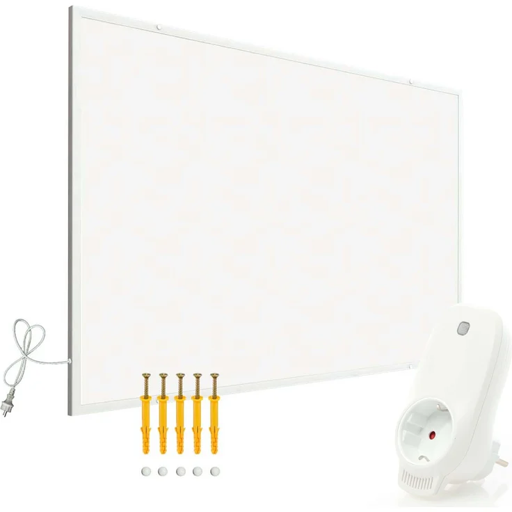 Wiltec Infrarotheizung 400 Watt inkl. WLAN-Thermostat, energieeffizienter Heizkörper mit WLAN Steuerung, weiß - Wandmontage Elektroheizung, Heizpaneel IR-Heizung