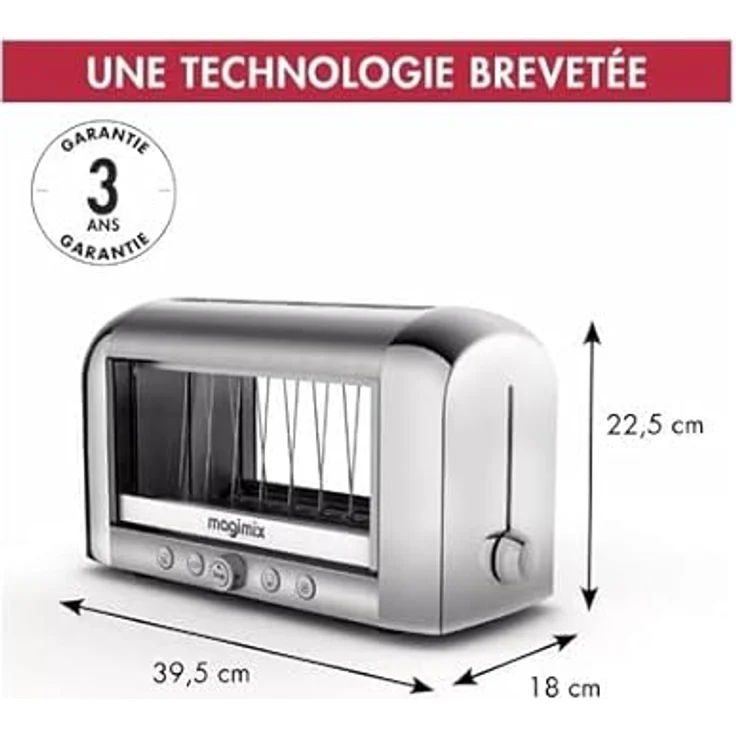 Magimix 11541 Toaster, Kunststoff, Schwarz, Metallisch – Bild 4