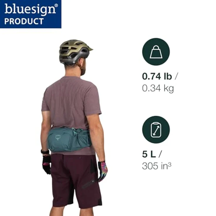 Osprey Savu 5 Gürteltasche, 26 cm x 10 cm x 15 cm, 100% Polyester, grün – Bild 2