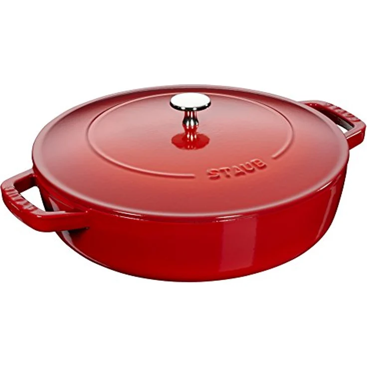 Staub Bräter mit Chistera, Induktionsgeeignet, Gusseisen, Kirschrot, 24 cm, 1 Einheiten – Bild 2