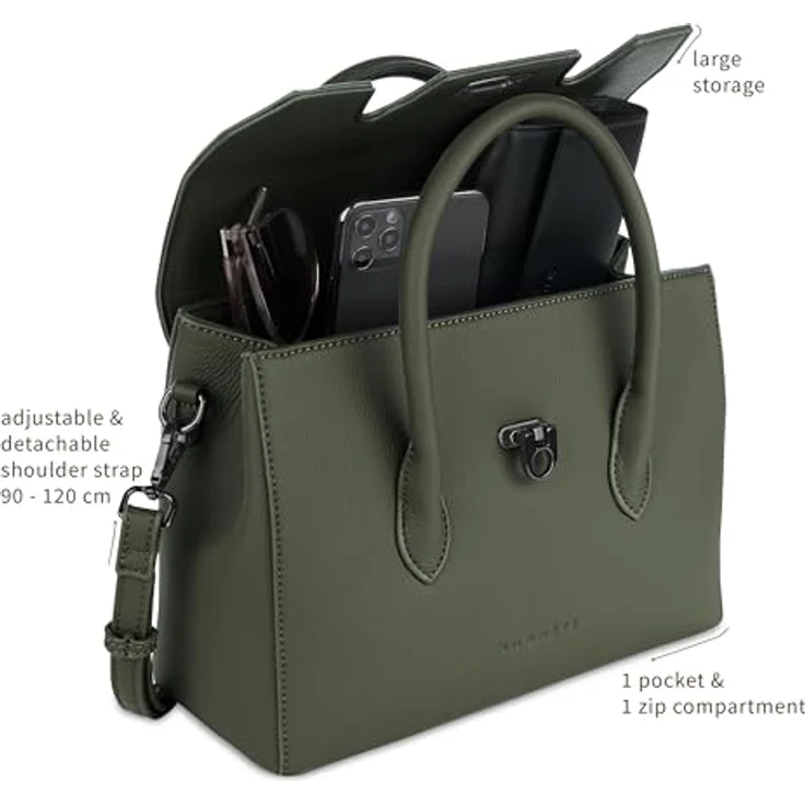 Bugatti Ira Schultertasche M, Handtasche mit 27 cm, Blau – Bild 5
