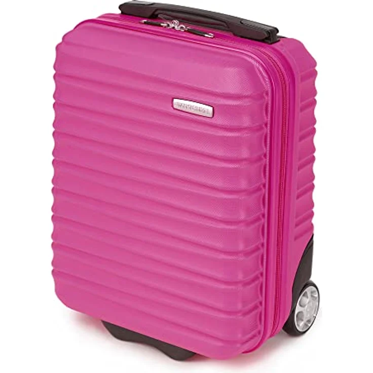 WITTCHEN Reisekoffer Kleinkoffer Kabinengepäck Rollkoffer Hartschale aus ABS mit 2 Standard-Rollen Zahlenschloss Teleskopgriff Groove Line Kleinkoffer XXS Rosa – Bild 2
