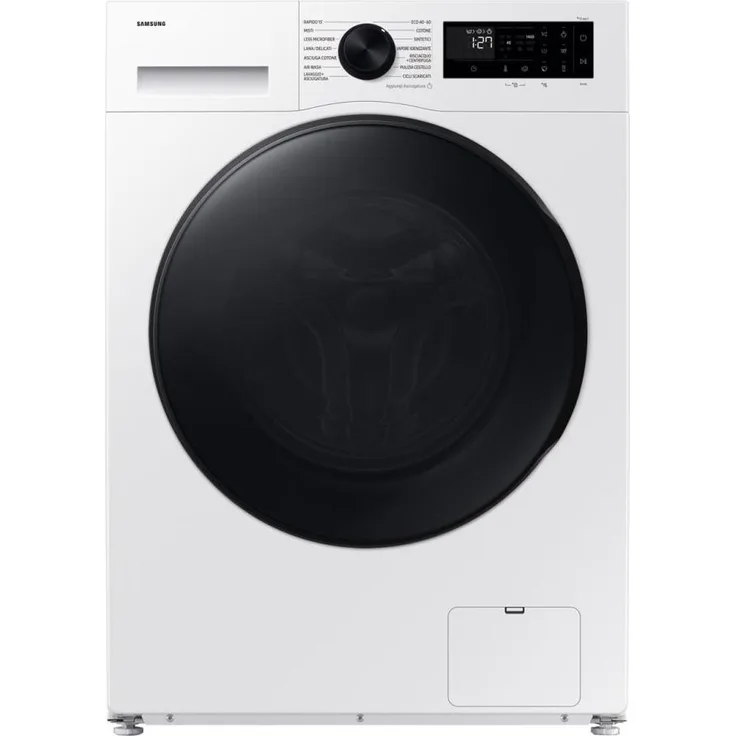 Samsung WD90DG5B15BE Waschtrockner, Freistehend, Frontlader, StayClean-Schublade, Air Wash-Technologie, Weiß D