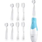 Seago Schallzahnbürste SG-513+SG-977, DuPont-Borsten für Kinder, LED-Mundlicht, transparent