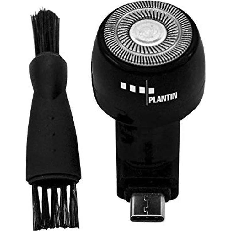 Plantin 238942 Rasierer USB Type-C Schwarz, Mobiler Rasierer für Smartphones und Powerbanks, USB Typ-C Anschluss, Nennleistung 1,2 - 1,5 Watt – Bild 3