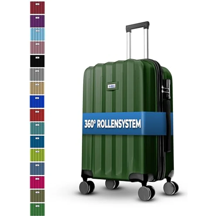 MY TRAVEL BAG Hartschalen-Koffer Trolley ABS Reisekoffer 4 Zwillingsrollen (Smaragdgrün, Großer Koffer (75cm)) - Formstabile Hartschale, 360° Rollen-System, integriertes Sicherheits Zahlenschloss, kluge Innenraumaufteilung – Bild 1