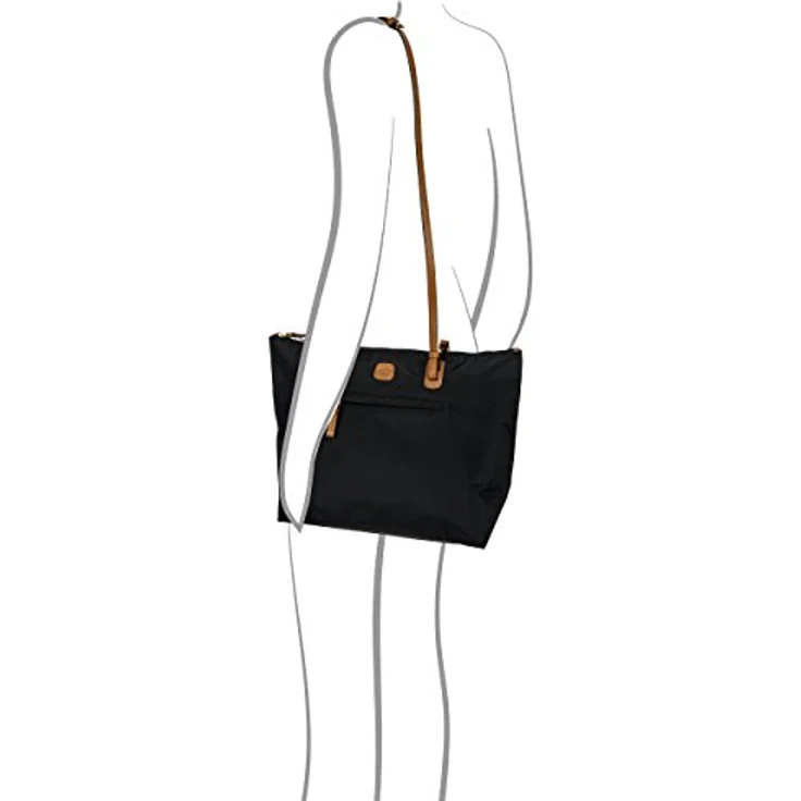Bric's X Bag 3in1 Shopper, eleganter Nylon-Shopper mit Lederdetails, schwarz, inkl. Reißverschlussetui – Bild 8