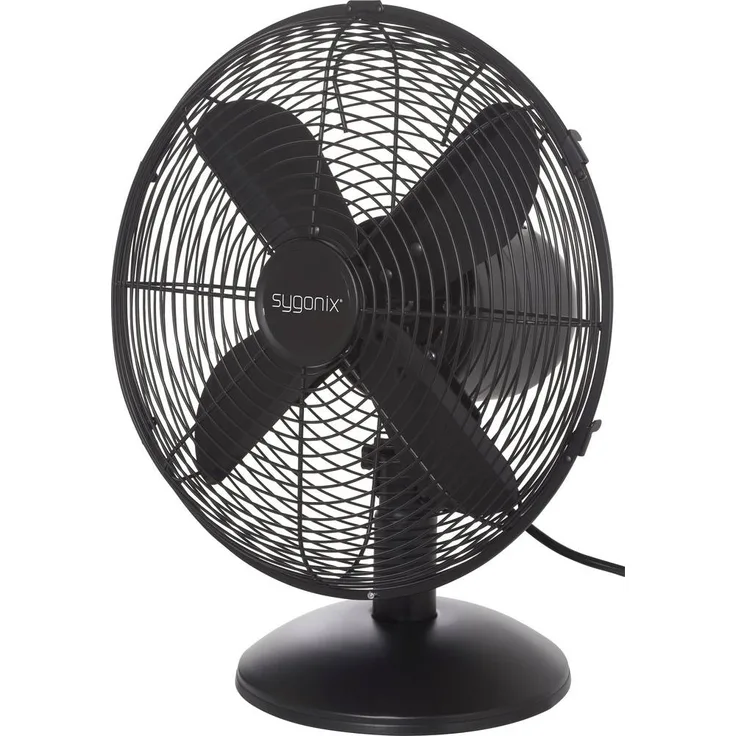 Sygonix Tischventilator 35W, oszillierend, 335mm Durchmesser, Höhe 400mm, schwarz