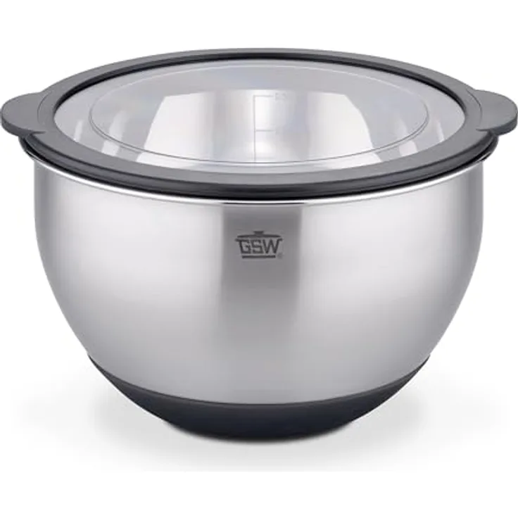 GSW Servierschüssel Primo 20 cm, Luftdichter Deckel, Rostfreier Edelstahl, 2.8 L