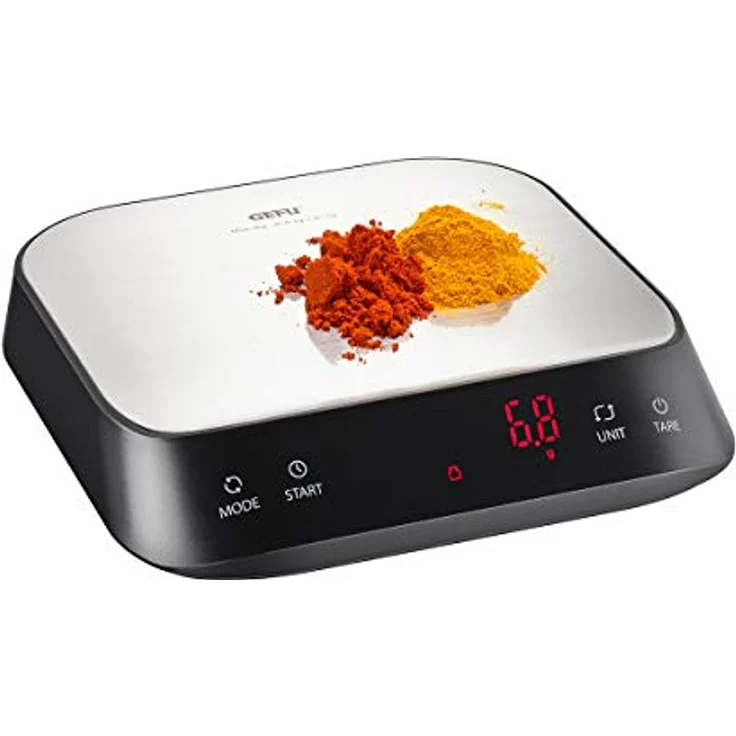 Gefu Fein- und Küchenwaage Preziso, Zutatenwaage, Waage, Zuwiegefunktion, Feinteilung mit 0,1g, Kunststoff, Edelstahl – Bild 2