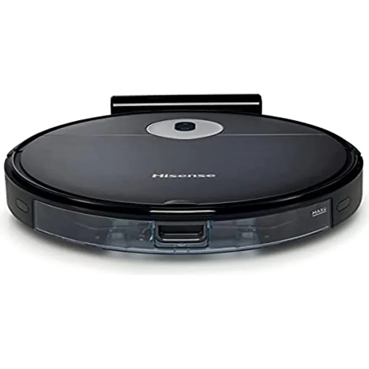 Hisense RVCG144AB, Roboter Bodenstaubsauger, Gyroskopische Kartierung, 3 Leistungs- und Waschstufen, App-Steuerung (Wi-Fi), 90 Minuten Akku, 2600 mAh, 55 W, Schwarz