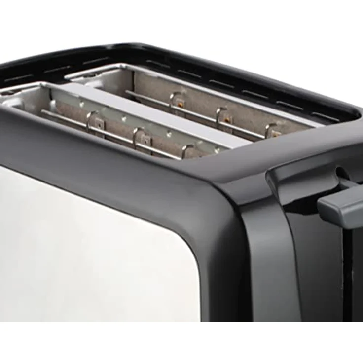 Emerio Toaster 2 extra Breiten Toastschlitzen Zentrierfunktion,herausnehmbare Krümelschublade,Abbruch/Auftauen/Wiedererwärmen,7 einstellbare Bräunungsstufen,Brötchenaufsatz,750W,TO-123924,Schwarz - Preisvergleich – Bild 2