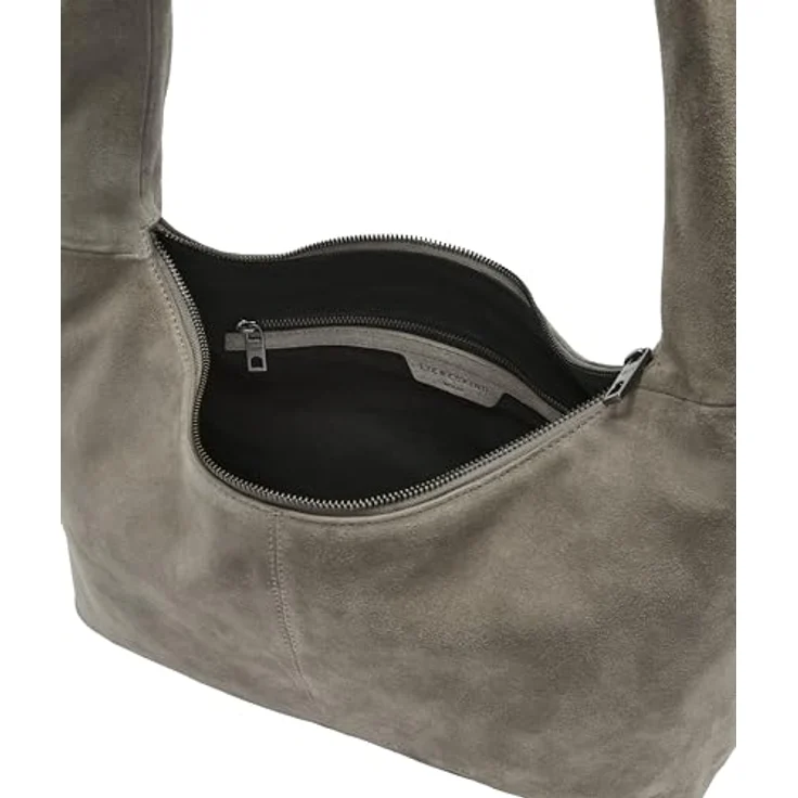 Liebeskind Berlin Bos Taurus Hobo Bag, Schultertasche aus echtem Leder in Neutral Grey mit geräumigem Hauptfach und Zipperverschluss – Bild 3