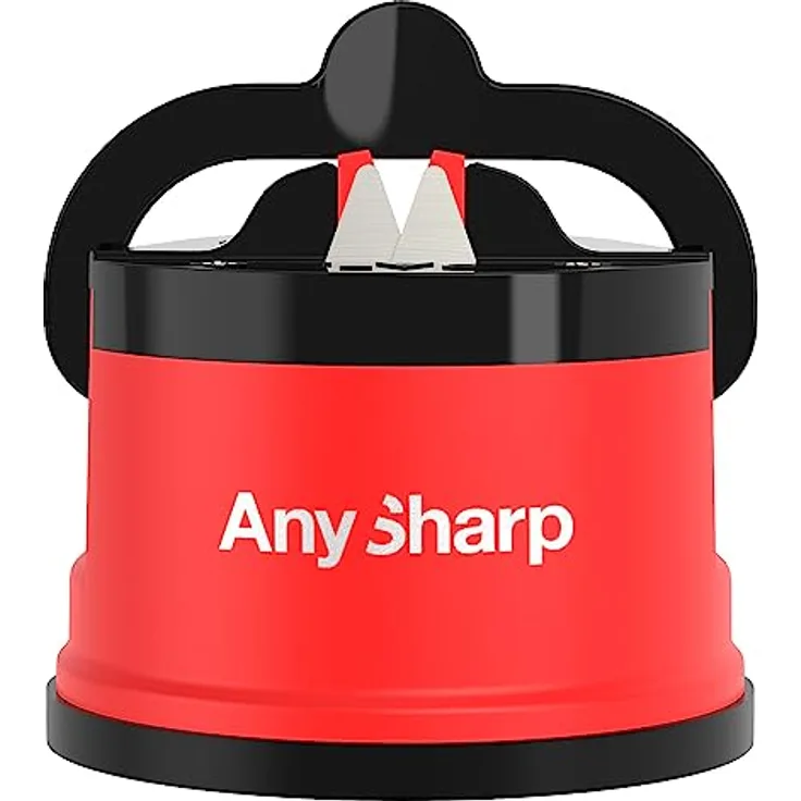 AnySharp Messerschaerfer mit Saugnapf, Rot