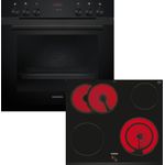 Siemens Einbau-Herd-Set SIEQ212KAAB, iQ300, Deep black inox, 3D Heißluft, Schnellaufheizung
