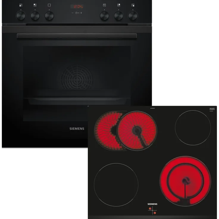 Siemens Einbau-Herd-Set SIEQ212KAAB, iQ300, Deep black inox, 3D Heißluft, Schnellaufheizung