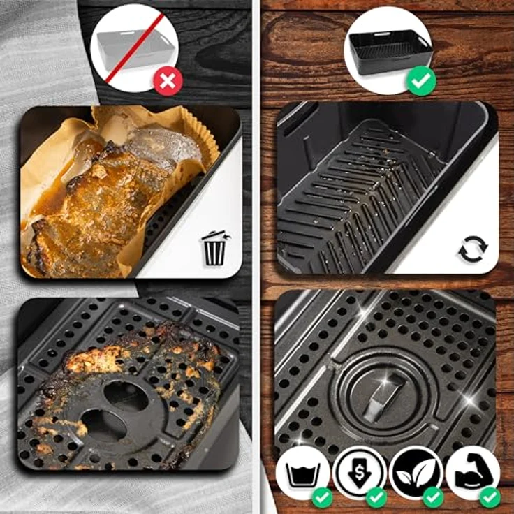 Duronic AFL2 Silikonform, Wiederverwendbar, Antihaft, Airfryer Zubehör, Kompatibel mit AF34 & AF24, Dualzone Airfryer, Duronic – Bild 5