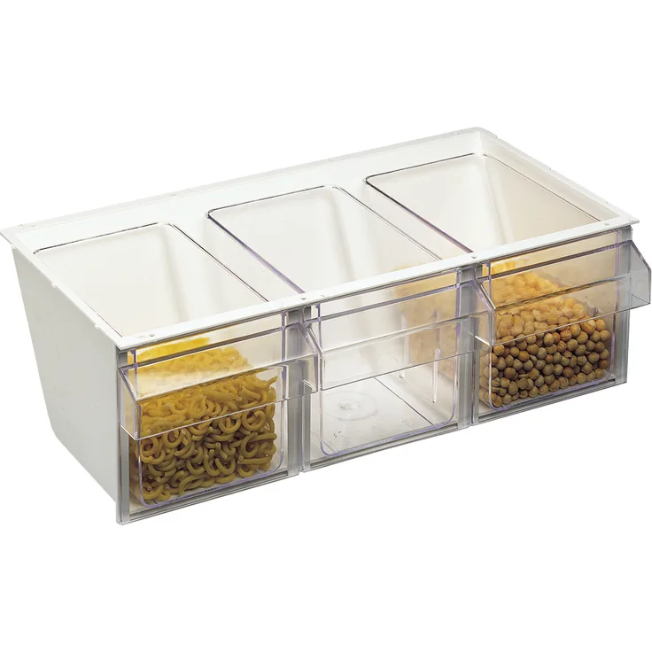 Westmark Schüttengehäuse mit 3 Schütten "Milano" in Weiß/Transparent, Vorratsdosen mit je 1 Liter Füllvermögen, Muschelgriff für sicheren Halt