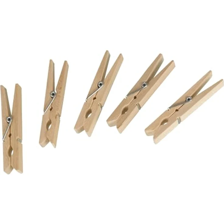Wenko 50 Wäscheklammern aus FSC zertifiziertem Holz, umweltfreundliche Holzklammern, Klammern zum Basteln und Dekorieren, je 7 cm, natur – Bild 6