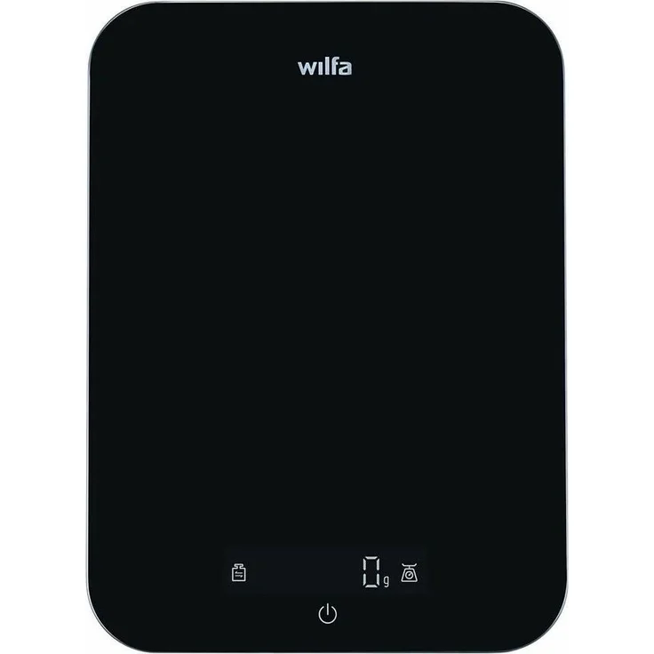 Wilfa Max Kitchen Scale, Küchenwaage mit geräumiger Arbeitsfläche 23 x 17 cm, schwarz