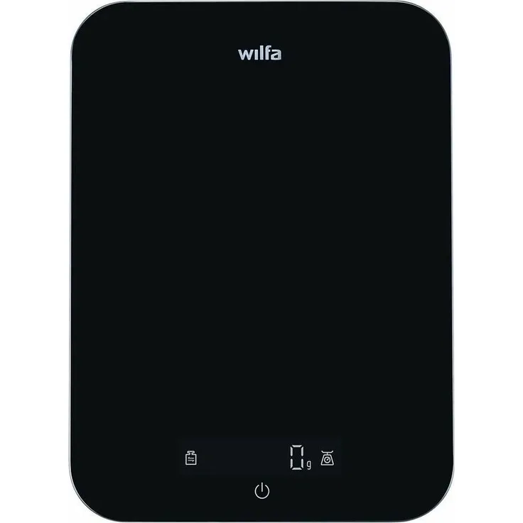 Wilfa Max Kitchen Scale, Küchenwaage mit geräumiger Arbeitsfläche 23 x 17 cm, schwarz
