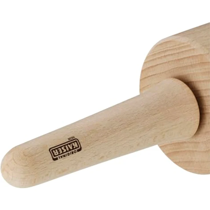Kaiser Ptisserie Teigausroller, 25 cm, Nudelholz, Buchenholz, Leichtlauf-Gleitlager, breite Ausrollfläche – Bild 4
