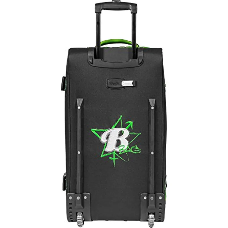 BoGi Bag Rollkoffer Reisekoffer, 72 cm, 85 L, Schwarz/Grün - Stabiler Trolley mit Skaterrollen und 2 Packzonen – Bild 3