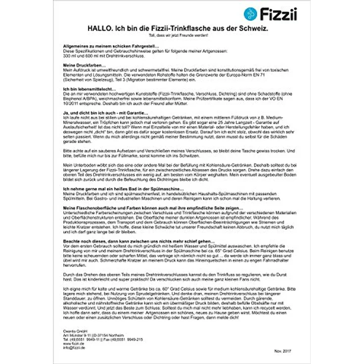 Fizzii Trinkflasche Traktor 600 Milliliter grün schwarz – Bild 3