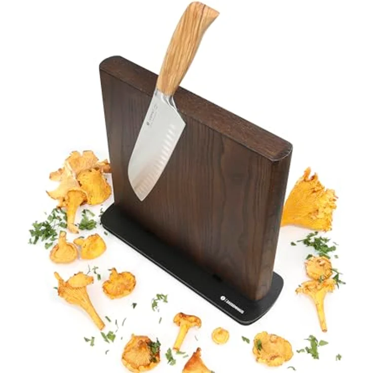 Zassenhaus Magnet-Messerblock LOFT | Für 10 Messer | Holz-Messerhalter magnetisch | Beidseitig nutzbar | 28 × 9 × 26,5 cm | Eschenholz/Edelstahl – Bild 2