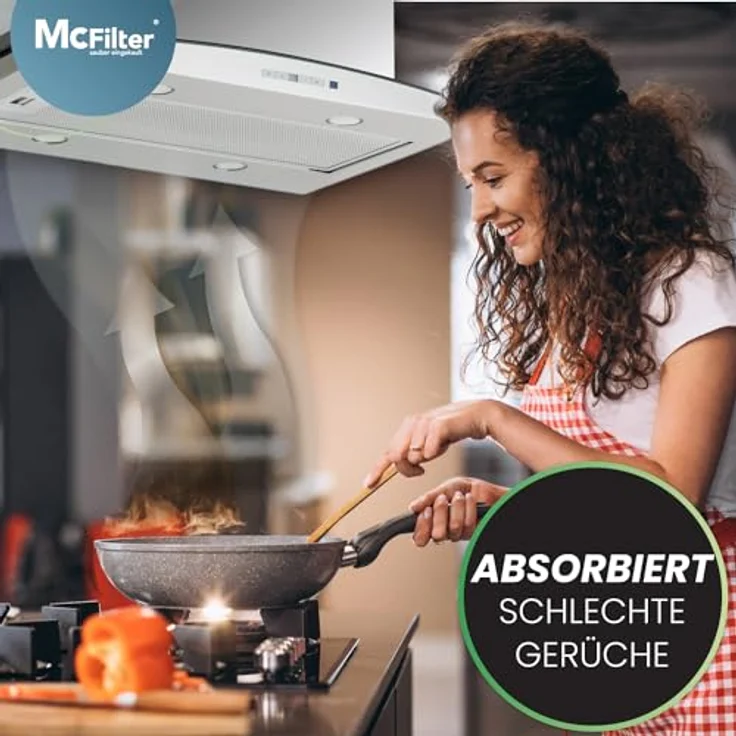 McFilter Aktivkohlefilter Kohlefilter Filter für Elica Type15 E3CFE15 AEG 9029793818, Zanker IKEA Privileg Progress Whirlpool Bauknecht 481248048145 AMC027, rechteckig, ca. 230 mm x 210 mm x 30 mm (schwarz) – Bild 7