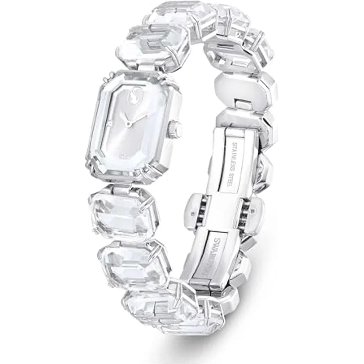 Swarovski Armbanduhr, Oktagon-Schliff mit Kristall-Lünette, Weiß, Edelstahl, 50 m wasserdicht – Bild 2