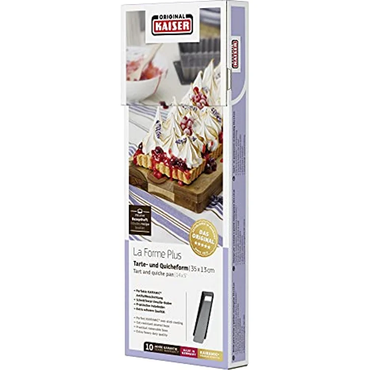 Kaiser La Forme Plus Tarteform mit Hebeboden 35 x 13 cm, Quiche Backform mit Wellenrand, leboden, antihaftbeschichtet, schnittfest – Bild 10