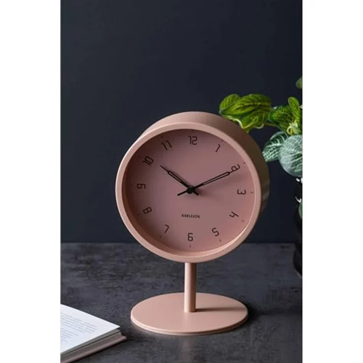 Karlsson Tischuhr Stark KA5951PI, exzentrisches Design in rose verwaschen und honiggelb, elegant und robust – Bild 3