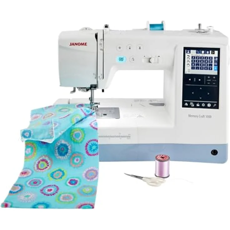 Janome Nähmaschine Memory Craft 1000, 300 Nähprogramme, 241 Stickmuster, USB-Schnittstelle, umweltfreundliche Verpackung – Bild 4