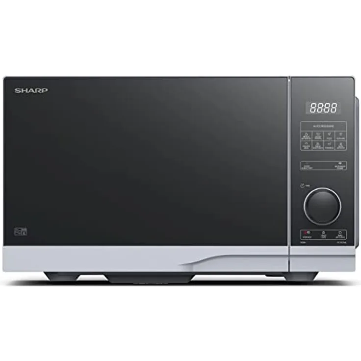 SHARP PS254AES Mikrowelle (Mikrowelle: 900W, 10 Leistungsstufen, Auftaufunktion, Abmessungen: 483x281x403cm), silber