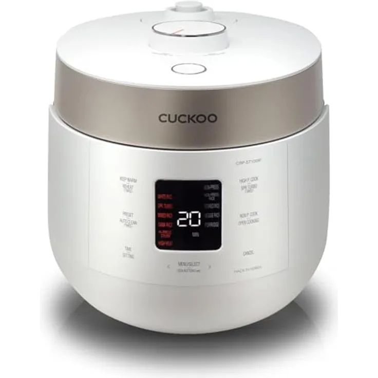 Cuckoo Reiskocher 1.08l CRP-ST0609F Twin Pressure, vielseitiges Küchengerät mit offener Deckel-Kochfunktion