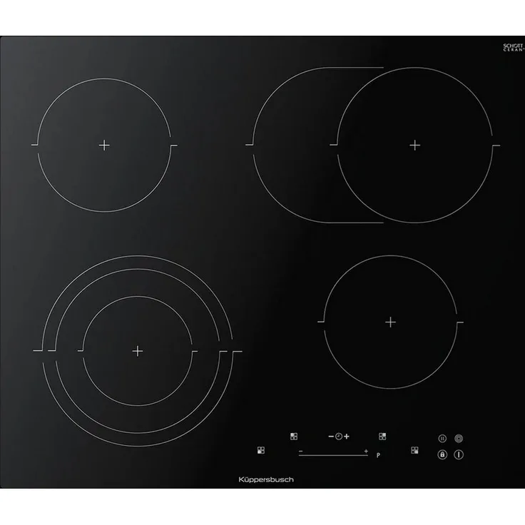 Küppersbusch Elektro-Kochfeld K-series.3 KE6350.0SR, 9-stufige Leistungsregelung mit glideControl, automatische Kochfunktion, 4 Kochzonen, inklusive Joghurt-Funktion, schwarz