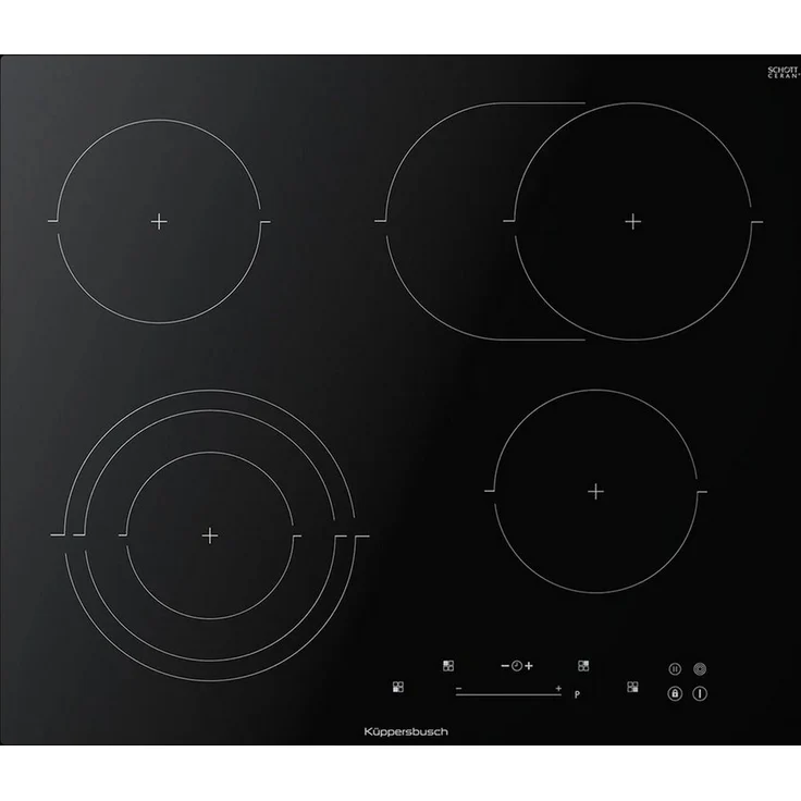 Küppersbusch Elektro-Kochfeld K-series.3 KE6350.0SR, 9-stufige Leistungsregelung mit glideControl, automatische Kochfunktion, 4 Kochzonen, inklusive Joghurt-Funktion, schwarz