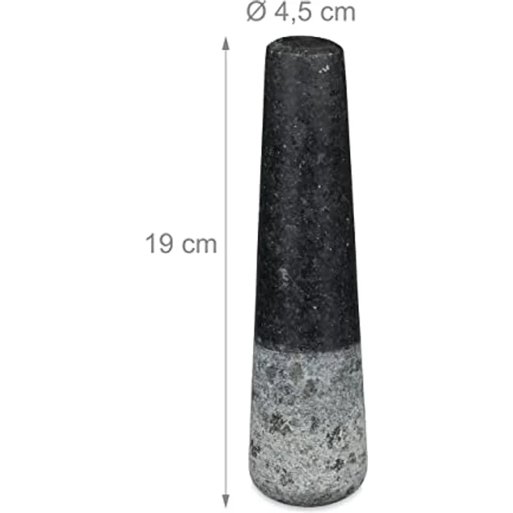 Relaxdays Mörser Granit Schwarz Höhe 12 cm – Bild 6